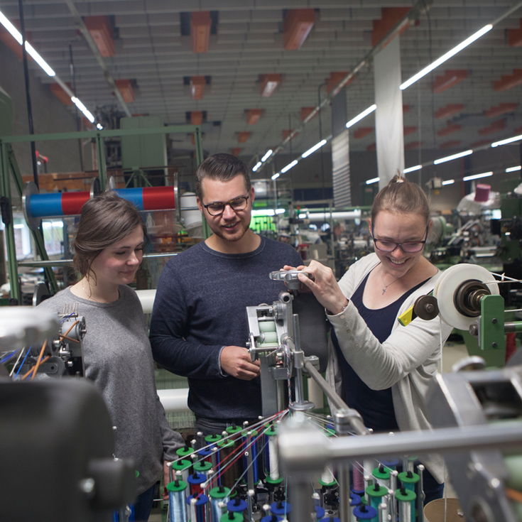 Students in the machine hall