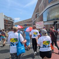 The new PrideProgress shirts in use