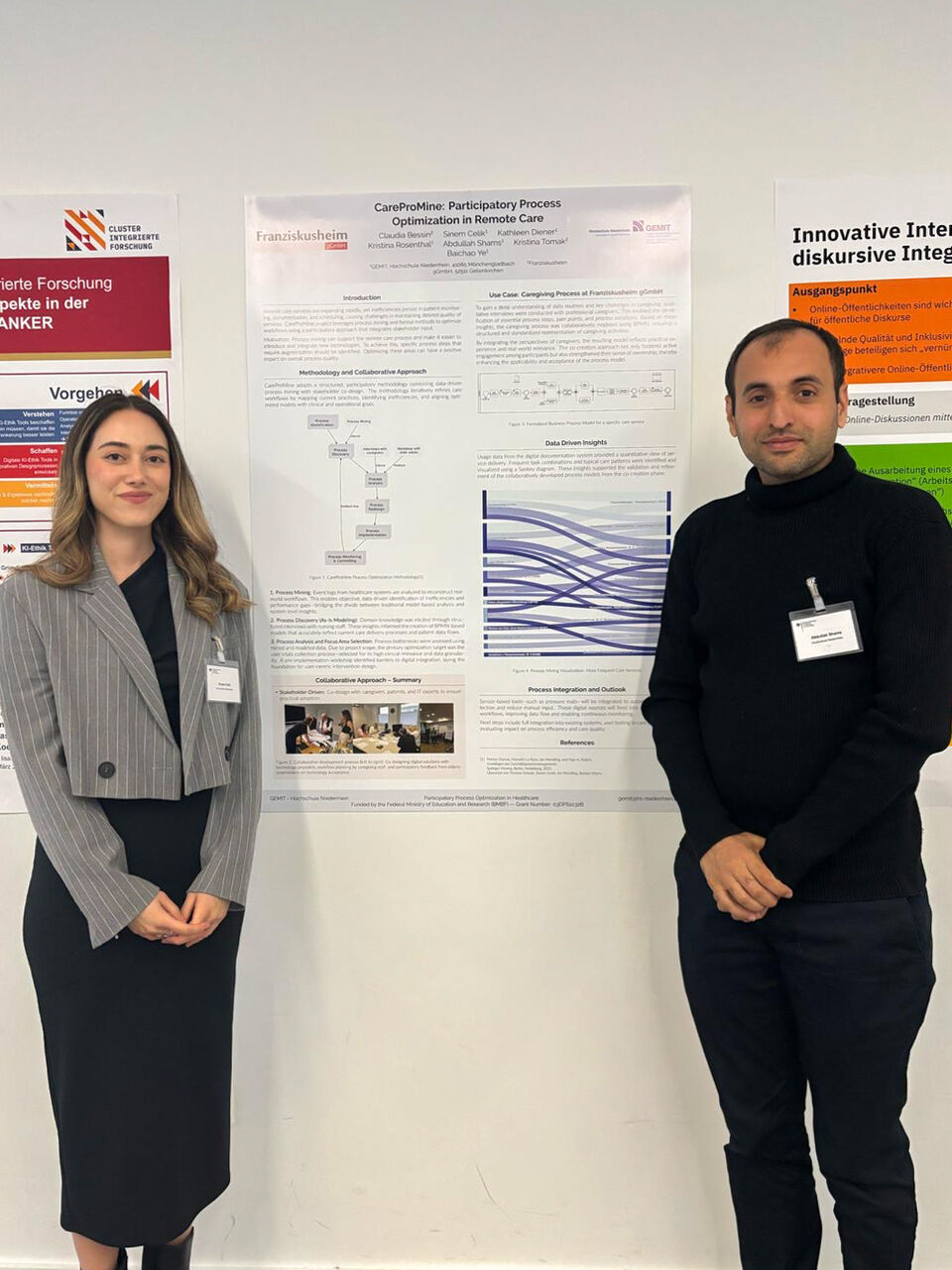 Sinem Celik und Abdullah Shams auf der Fachkonferenz "Integrierte Forschung"