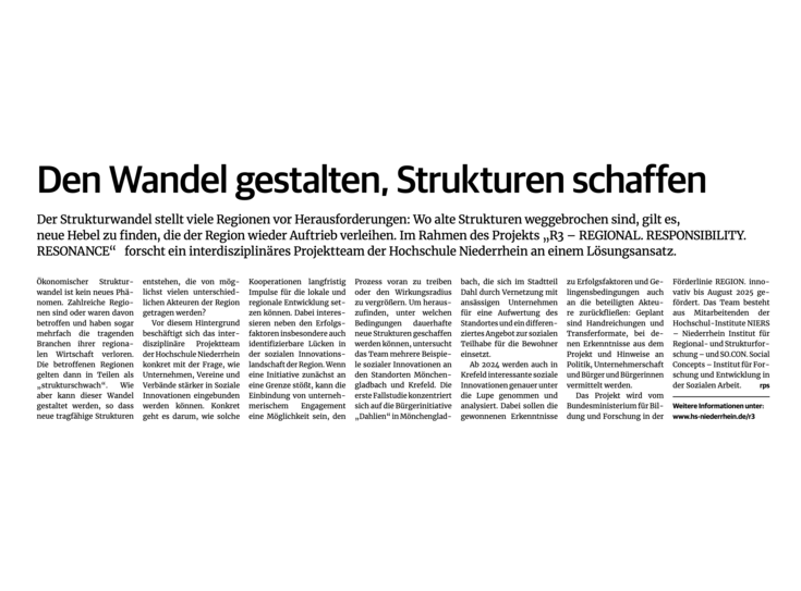 [Translate to Englisch:] Rheinische Post berichtet über R³