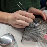 The colours are in powder form before firing The colours are in powder form before firing