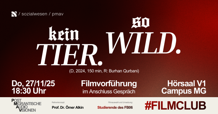The Post-Migrant Audiovisuals Film Club is screening the film “Kein Tier. So Wild.” on 27 November 2025 at 6.30 pm at V1