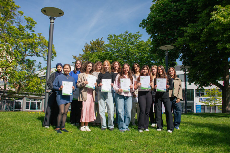 Students with certificate outside