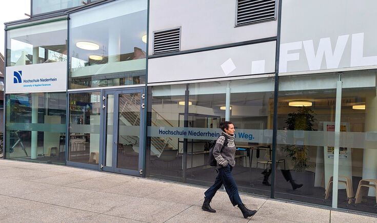 The Future Work Lab at the Niederrhein University of Applied Sciences on Petersstraße in Krefeld (Photo: Daniela König/HSNR)