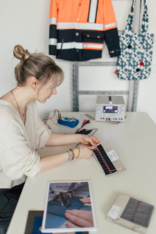 Young woman in her first job in product development