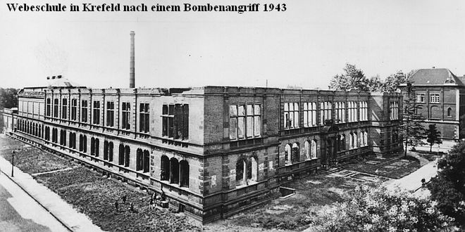 Destroyed weaving school Krefeld