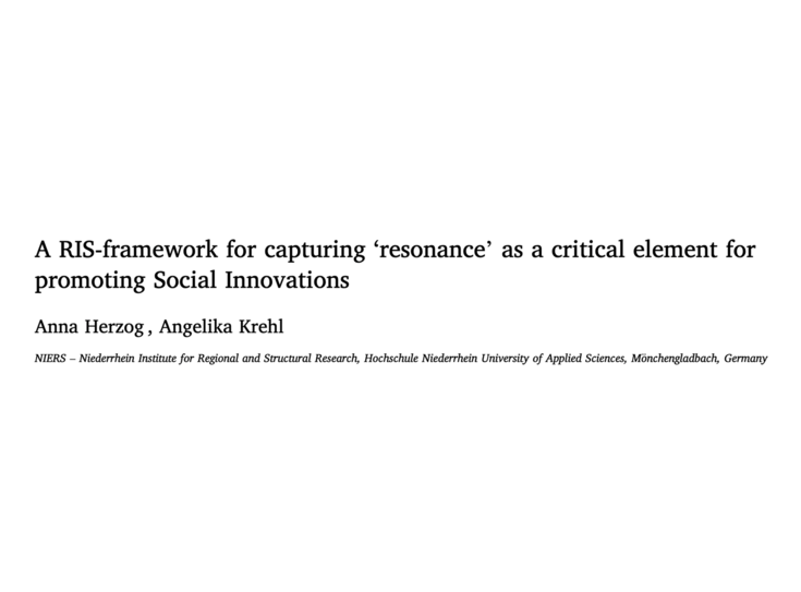 A RIS-framework for capturing 'resonance' as a critical element for promoting Social Innovations