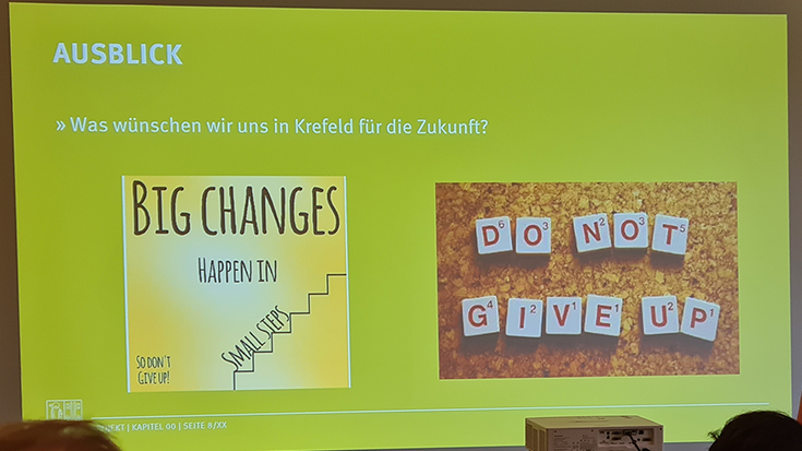 Big changes happen in small steps - big changes happen through many small steps - how important it is to pull together was the attitude of the approximately 130 participants at the Krefeld Integration Conference.
