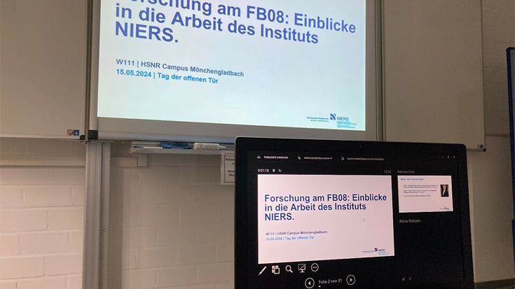 View of the presentation which is projected onto the wall.