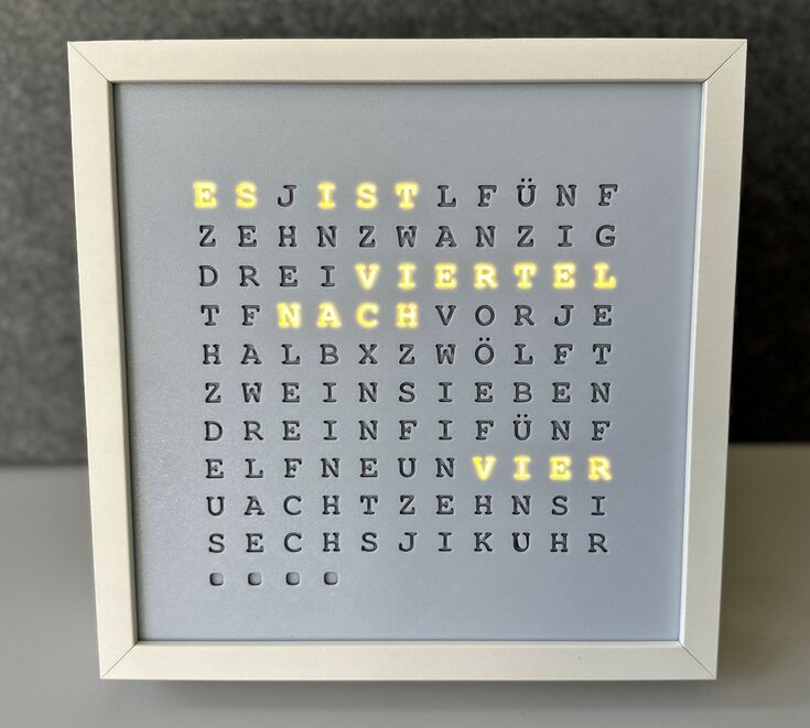 This is what your Word Clock will look like